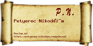 Petyerec Nikodém névjegykártya